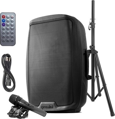 Gemini AS-2115BT-PK 15  Powered PA Speaker, 2,000 Watt, Bluetooth, USB, SD,...