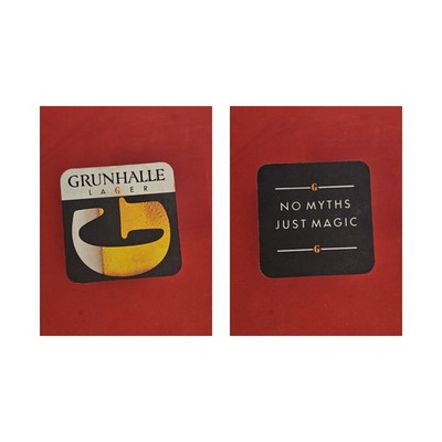 Grunhalle Lager weiße Streifen Brauerei Bierdeckel Bier