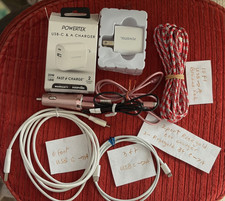 Bundle -APPLE iphone A Chargers  Wires- 3ft, 6ft,  10 ft  dual car rose gold