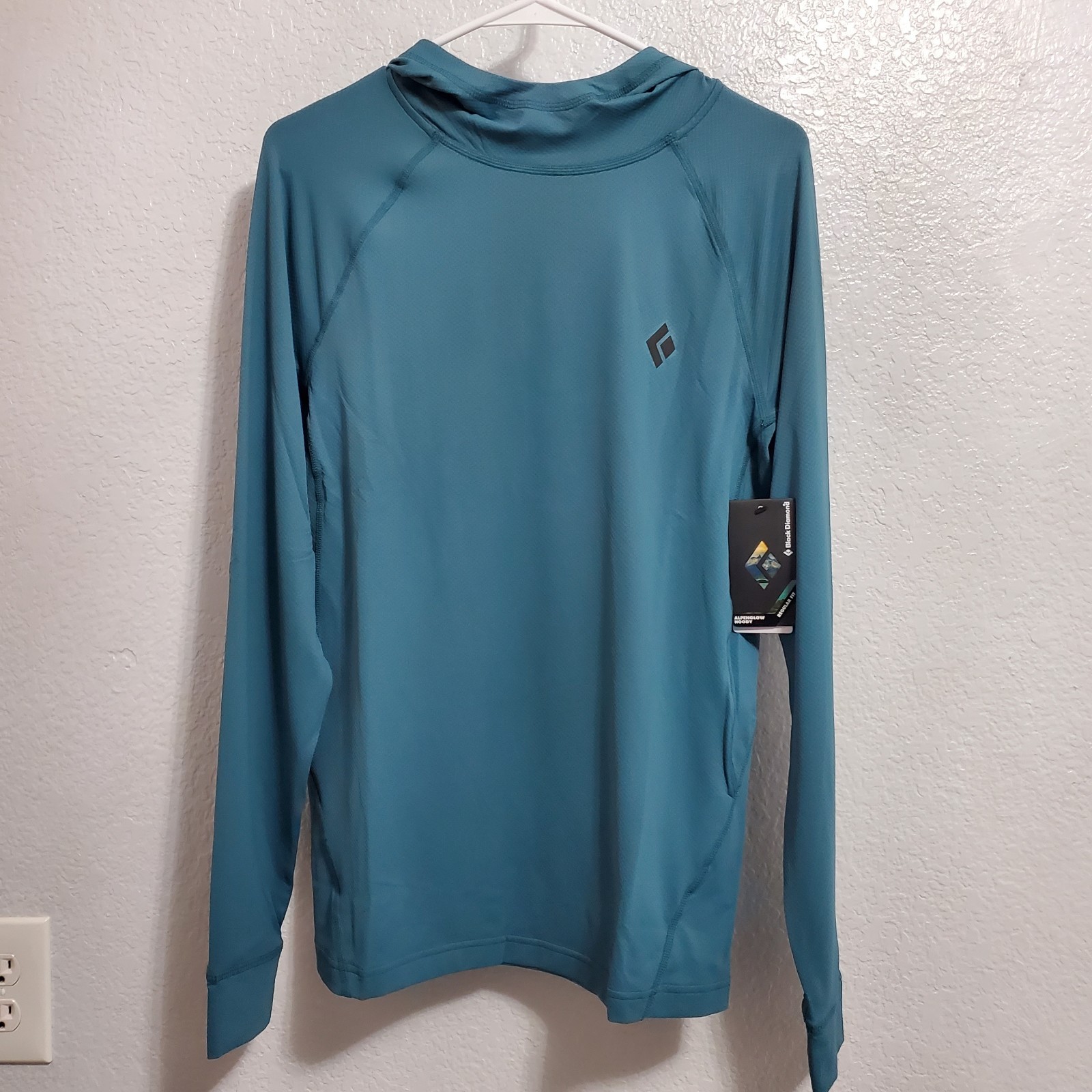 Sudadera con capucha Black Diamond Alpenglow para hombre S Creek azul manga larga UPF 50+ al aire libre