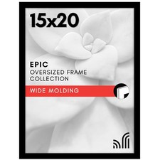 Elegant 15x20 Black Picture Frame with Polished Plexiglass for Stylish Displays