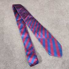 Vivienne Westwood Mens Silk Tie Red & Blue Striped Orb Logo Made in Italy 151cm