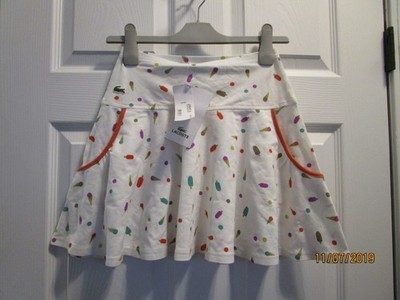 LACOSTE GIRLS WHITE POPSICLE ICE CREAM MINI SKIRT  SIZE 14  NEW