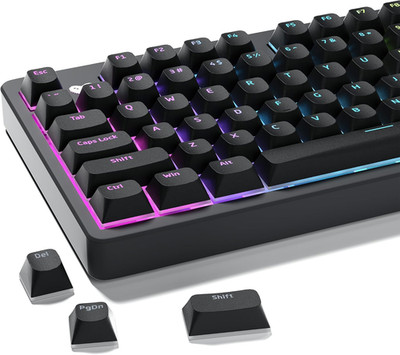 GMKWTL XVX Shine through Keycaps, Black Semi Translucent Keycap Set, Double Shot
