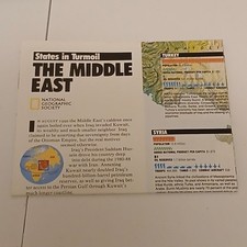 1991 February, The Middle East States In Turmoil Map By National Geographic