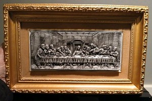 The Last Supper, Detailed  Resin And Gold Ornate Resin Frame 14.5" X 9"