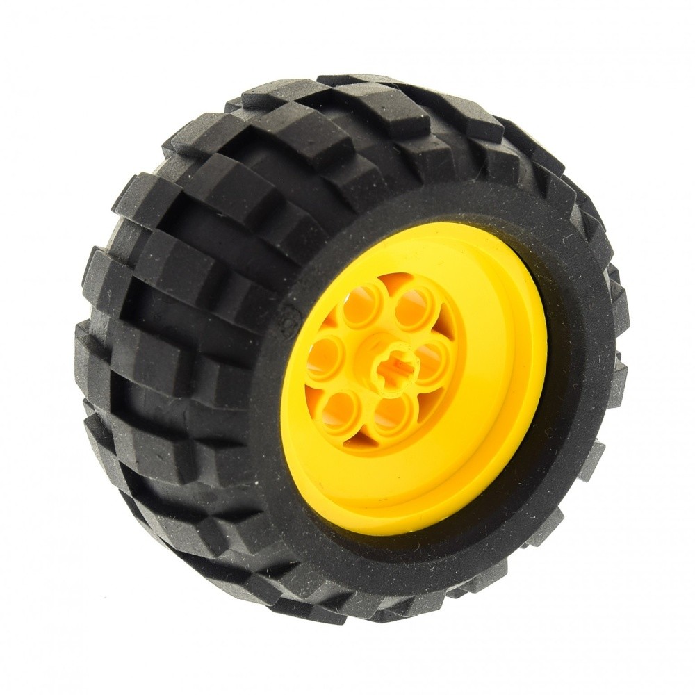 1x Lego Technic Wheel 68.8x40 Black Rim 68.8x40 Yellow Balloon 2995 2996c01