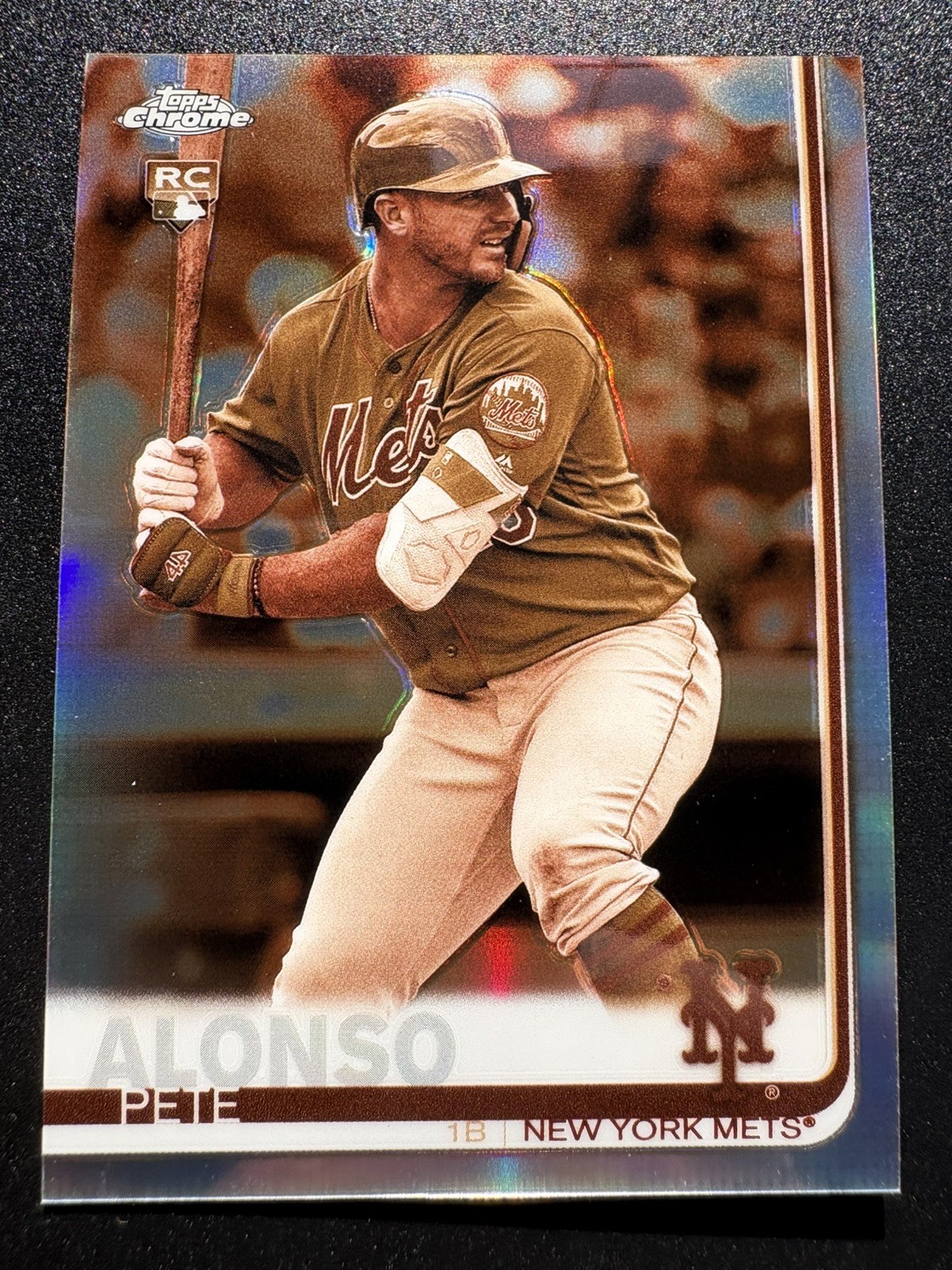 Pete Alonso 2019 Topps Chrome - #204 Sepia Refractor (RC)