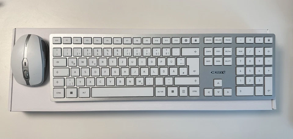 CHERRY DW 9100 SLIM Tastatur-und-Maus-Set - Weiß/Silber - Bild 2 von 4