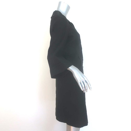 Gucci cappotto cravatta in vita nero elasticizzato canapa taglia 42 bottoni davanti giacca - Foto 5 di 14