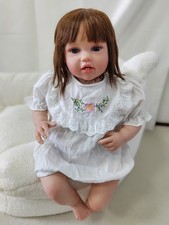 Handmade 24in Realistic Reborn Baby Doll Toddler Girl Soft Hair Art XMAS GIFT