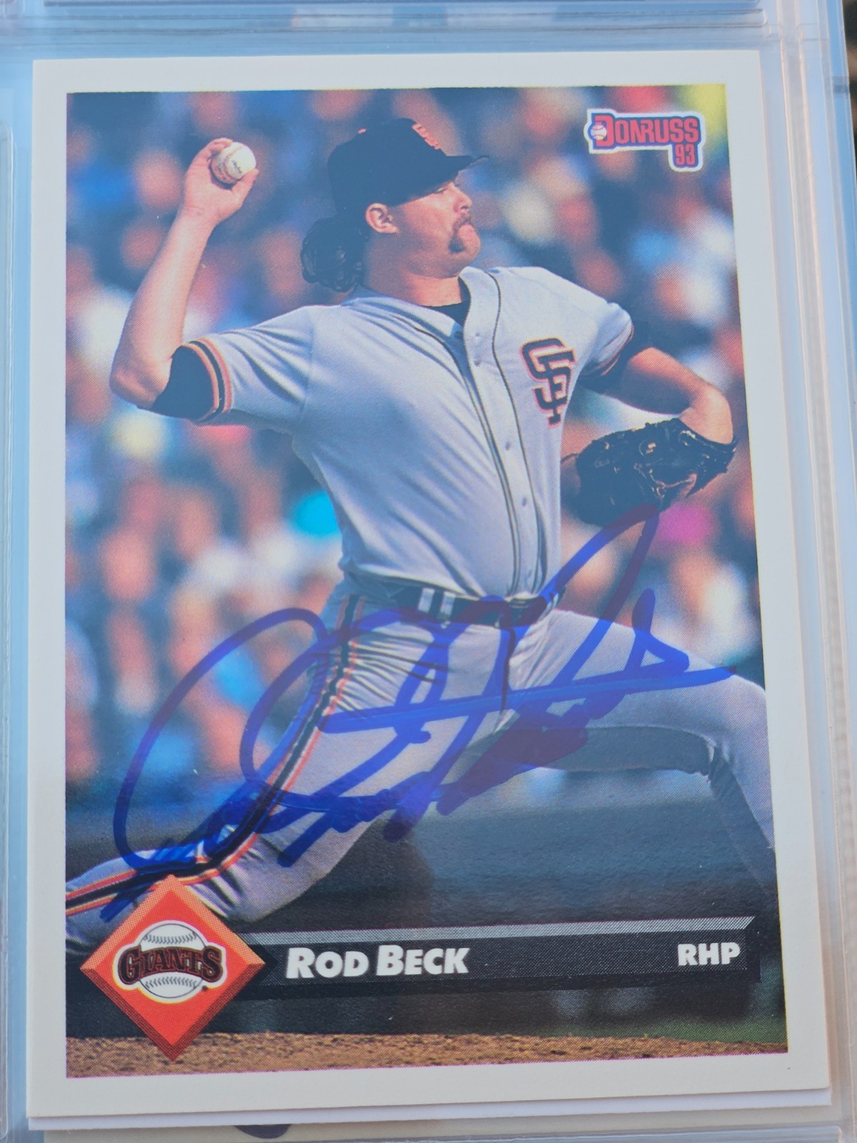 1993 Donruss ROD BECK Giants In-Person Signed AUTO Autographed