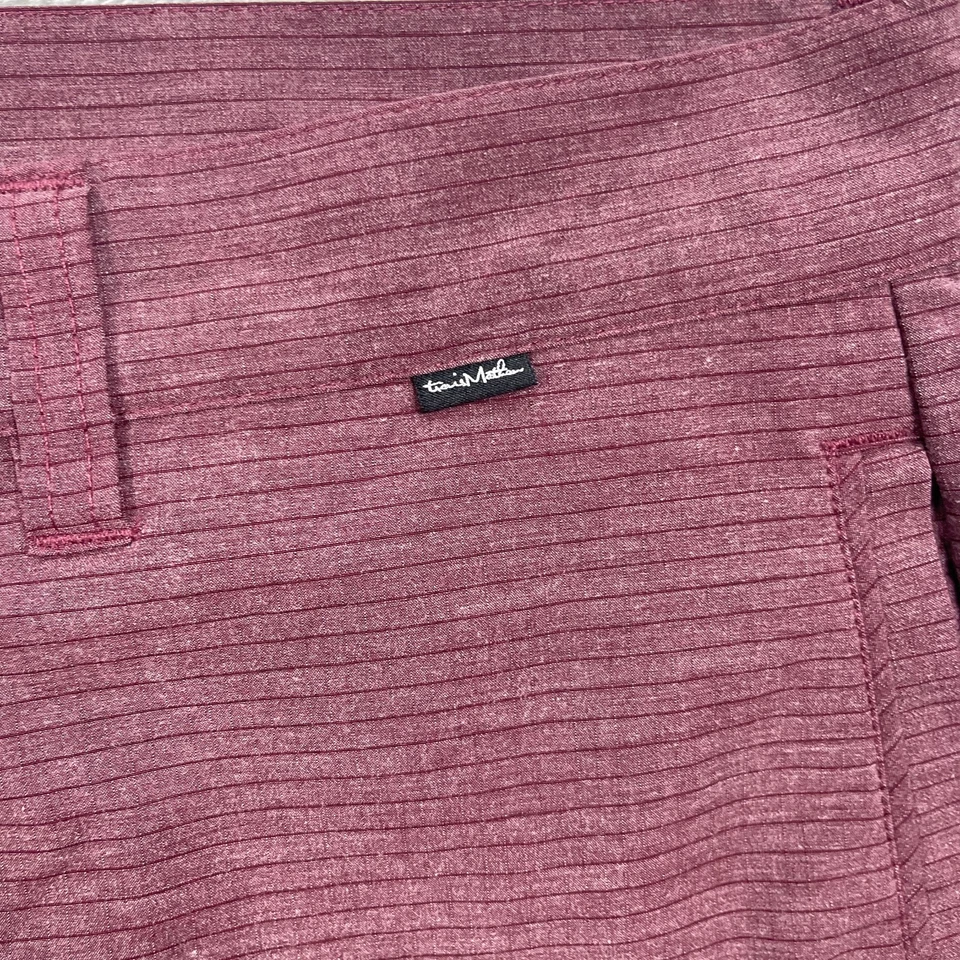 Pantalones Cortos de Golf Travis Mathew Wanderlust Para Hombres 34 Granate Elastizados Acanalados Rendimiento Foto 4 de 4