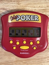 1999 Radica Color Poker Pocket 5 Card Draw Handheld Electronic Game Works