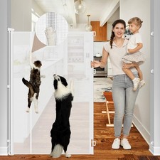 Reinforced 60" Extra Tall Pet Gate for Cats, No Jumping Over/Crawling Under