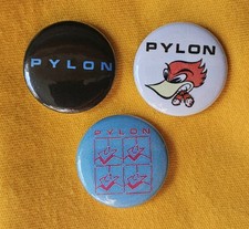 Pylon (post punk band) three 25mm button badges inc 'Gyrate'. Free UK postage!