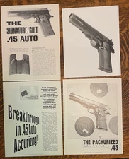LOT-4~ COLT .45 PROMO GLOSSY PHOTO & 3 BROCHURES~ 1973~ FRANK PACHMAYR'S