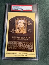 1964 - Date Joe GORDON HOF Plaque Postcard PSA  10 RARITY  Yankees Cleveland Am