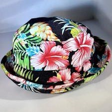 City Hunter Bucket Hat Tropical Floral Hibisc...