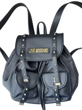 Love Moschino Black Stud Backpack With Pouches
