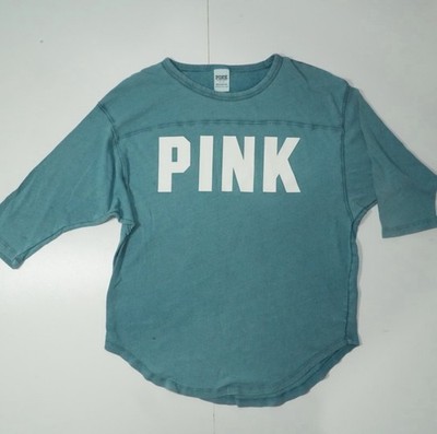 Victoria s Secret Lounge-Top PINK Damen blau Oversize Logo Größe S