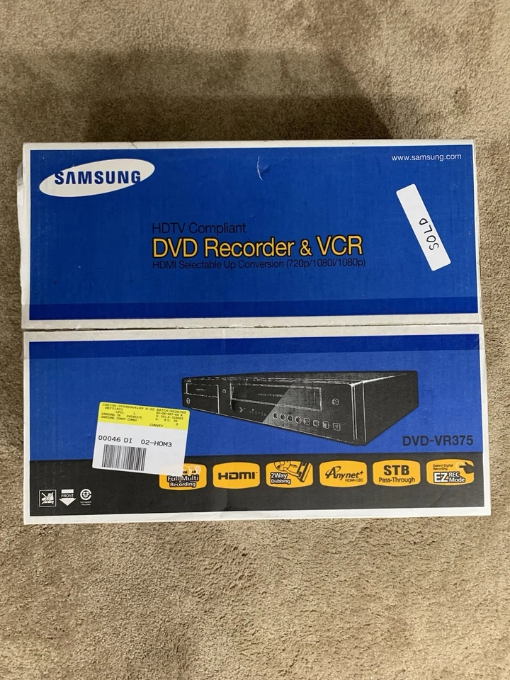 Samsung DVD-VR375 HDMI DVD Recorder & VCR Combo Player NEW Open Box Complete - Image 2 of 4
