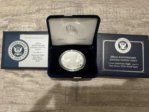 250th Anniversary US Navy American Eagle One Ounce Silver Proof Coin 25npm