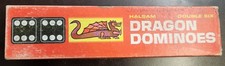 Halsam Dragon Dominoes Wooden Double Six 28 Pieces No. 622 Vintage Complete Set