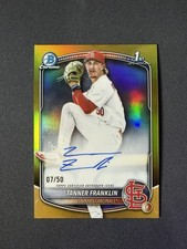 2025 Bowman Draft Tanner Franklin 1st Bowman Chrome Gold Refractor Auto /50