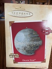 2002 Hallmark Keepsake Star Wars Death Star Magic Light Christmas Ornament NEW