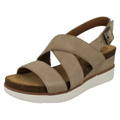 Damen Clarks Slingback Keilabsatz Sandalen *Lizby Cross*