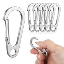 Psiriol 5 Pcs Stainless Steel Carabiner Clip, Spring-Snap Hook 2.17 Inch