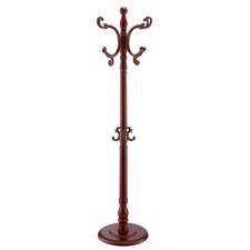 Freestanding Coat Rack Wooden Coat Tree with Stable Large Base  11 Hooks