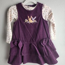 Vintage Y2K GYMBOREE Bunny Corduroy Dress Girls Size 3T