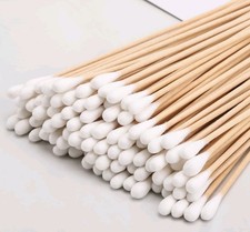 100 Count Cotton Swabs 6 Inch Long Wooden Sticks Cleaning Applicators             