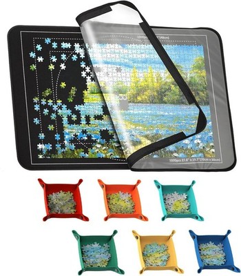 Puzzletisch Puzzlebrett mit 6 Einstufung 80*55cm Puzzleunterlage max. 1000 Teile