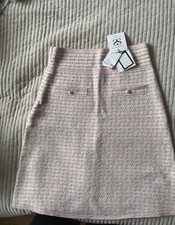 Sandro Women's Pink Tweed Skirt UK8