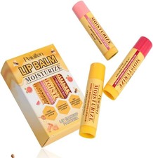 3PCS Honey Grapefruit Red Pomegranate Tinted Lip Balm Set Hydrating Moisturising