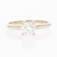 .64ct Round Diamond Solitaire Prong-Set Engagement Ring 14k White Gold Size 6.5