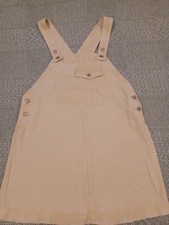 Ladies River Island Size 12 Cream Beige Dungaree Dress Worn Once