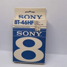 SONY 8T-46HF 8-Track Tape Blank Vintage Audio Media Made in USA New In Box