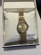 Seiko SXGP30 Women's Dress Gold-Tone Swarovski Accented Bezel Stainless Watch