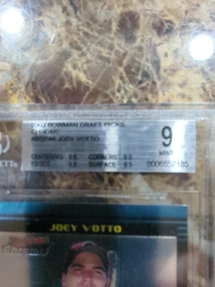 2002 Bowman Chrome Draft Picks Joey Votto #BDP44 Rookie RC BGS 9 MINT - Image 2 of 3