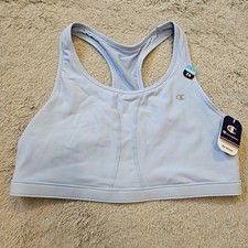 NWT 3x CHAMPION Moderate Impact Racer Back Vented Sports Bra Blue Workout Yoga