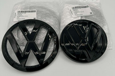 VW Gloss Black Front Rear Grille Emblem Golf GTI SportWagen Alltrack MK7 2015-17