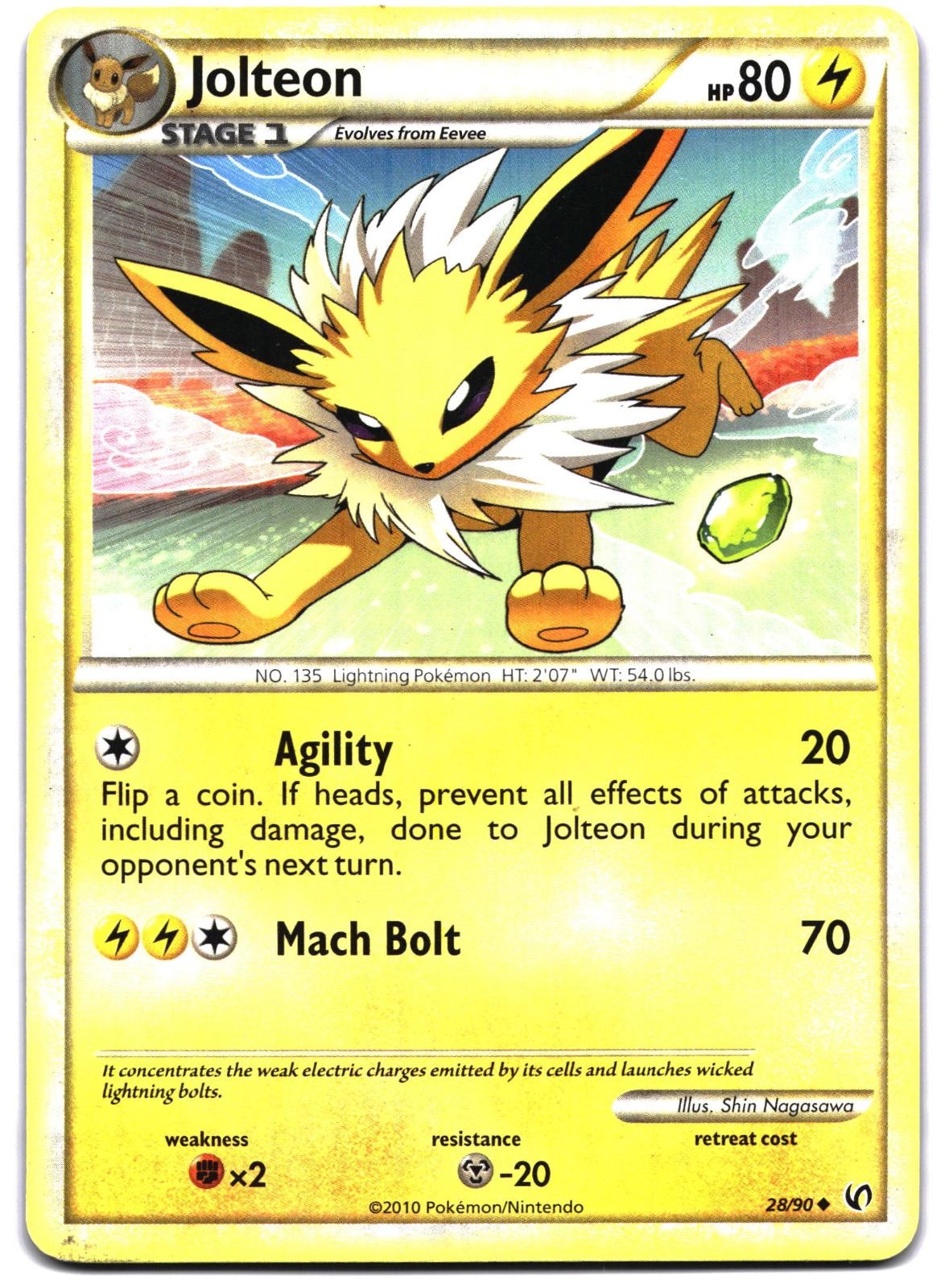 Jolteon 28/90 Uncommon HGSS Undaunted Pokemon