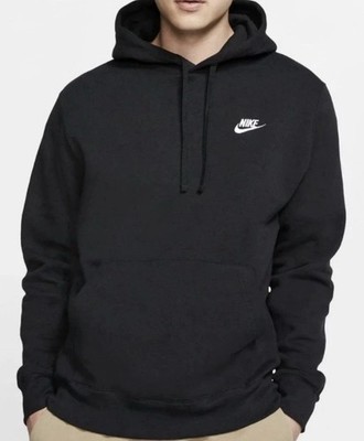 Nike NSW Club Fleece Pullover Hoodie BV2654-010 Black/White Men s XL