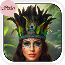 Peacock Feather Headband Black Carnival Feather Headpiece Headdress for Women