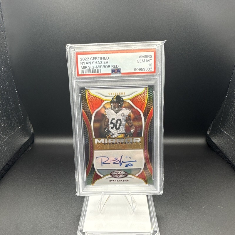 Panini 2022 Certified Ryan Shazier Mirror Red Auto PSA 10 #MS-RS /25 Steelers