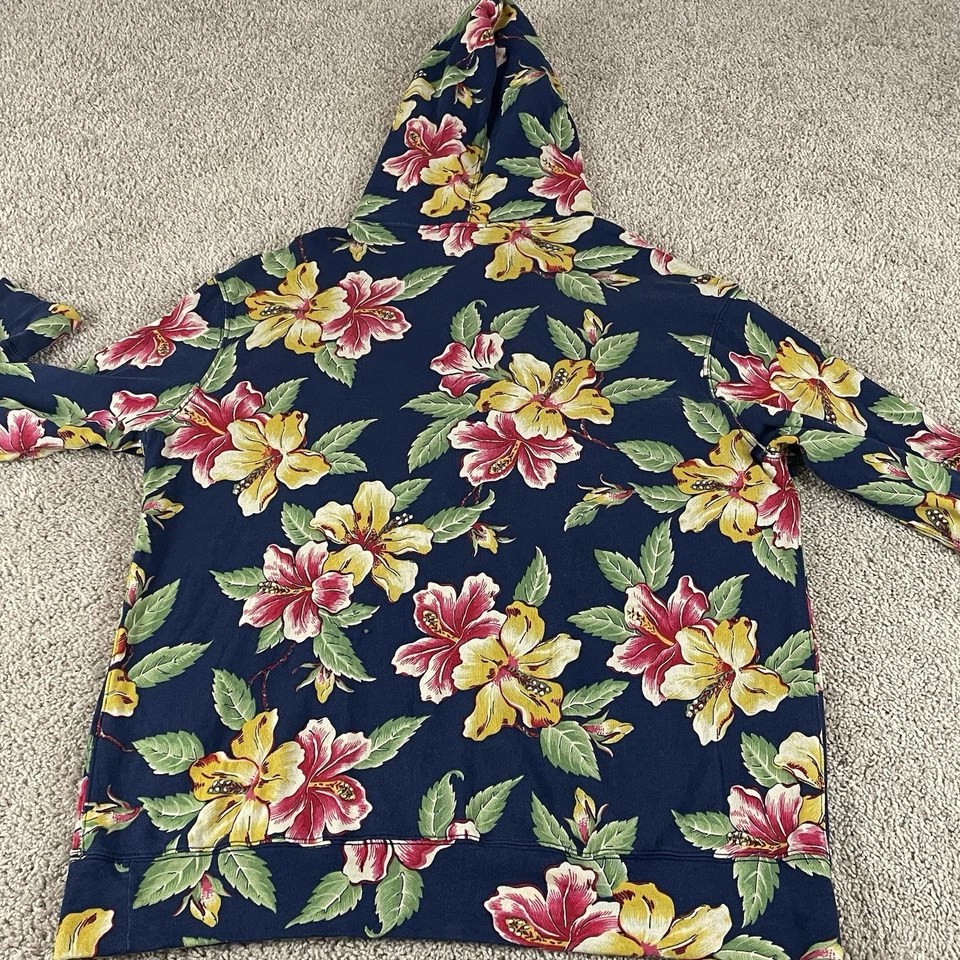 Толстовка с капюшоном мужская Polo Ralph Lauren большая цветочный гибискус гавайский конькобежный курорт T88 - Изображение 3 из 4